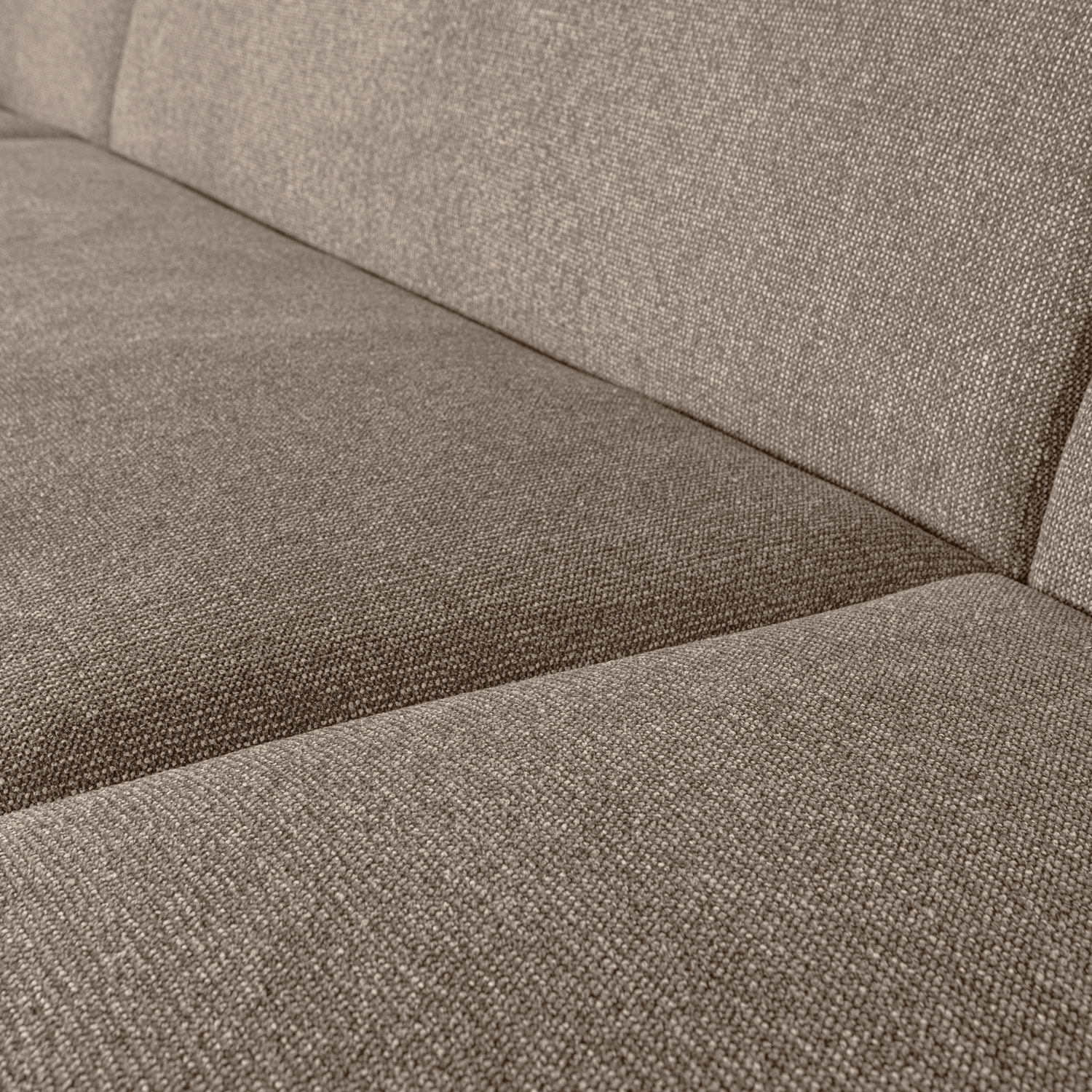 SLOPING U-SHAPE SOFA HELLBRAUN MELANGE