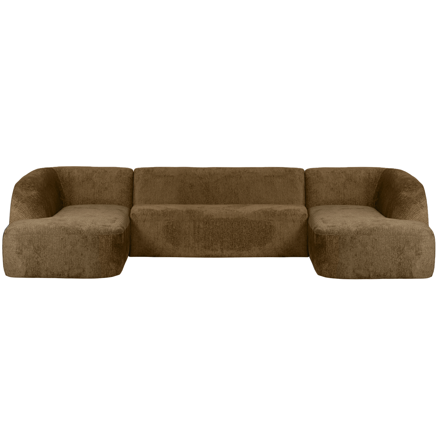 SLOPING U-SHAPE SOFA STRUCTURE VELVET BRASS