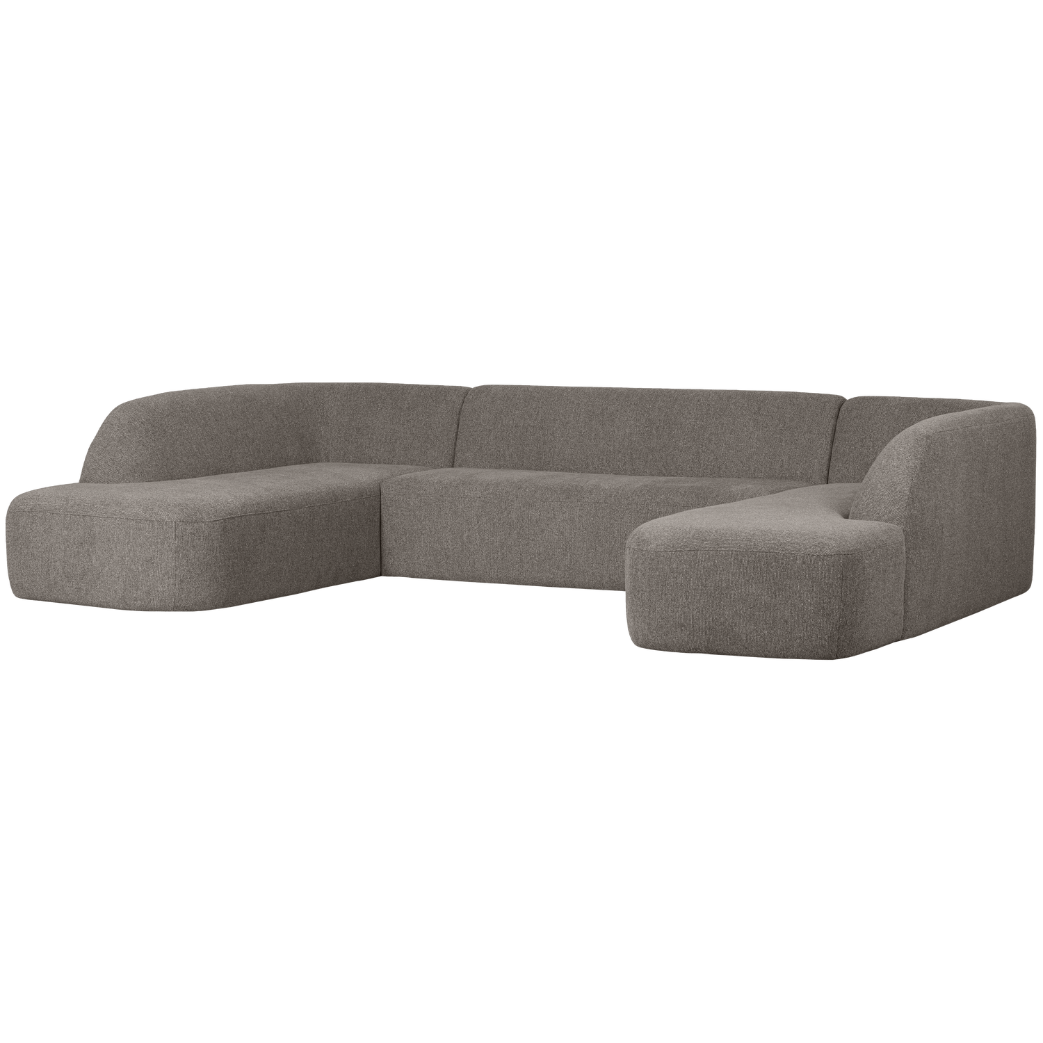 SLOPING U-SHAPE SOFA GRAU MELANGE