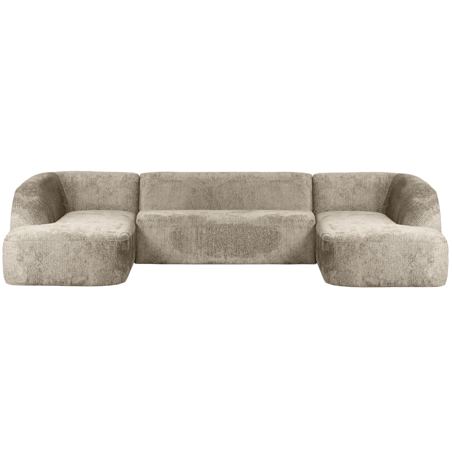 SLOPING U-SHAPE SOFA STRUCTURE VELVET WHEATFIELD