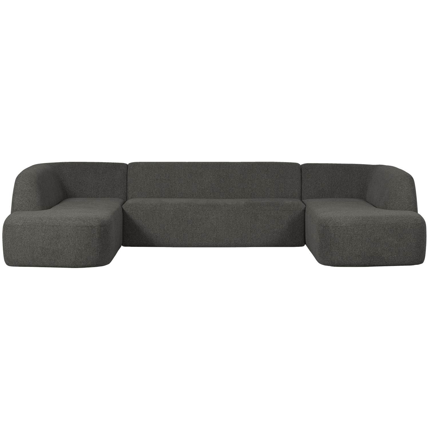 SLOPING U-SHAPE SOFA GRAU/SCHWARZ MELANGE