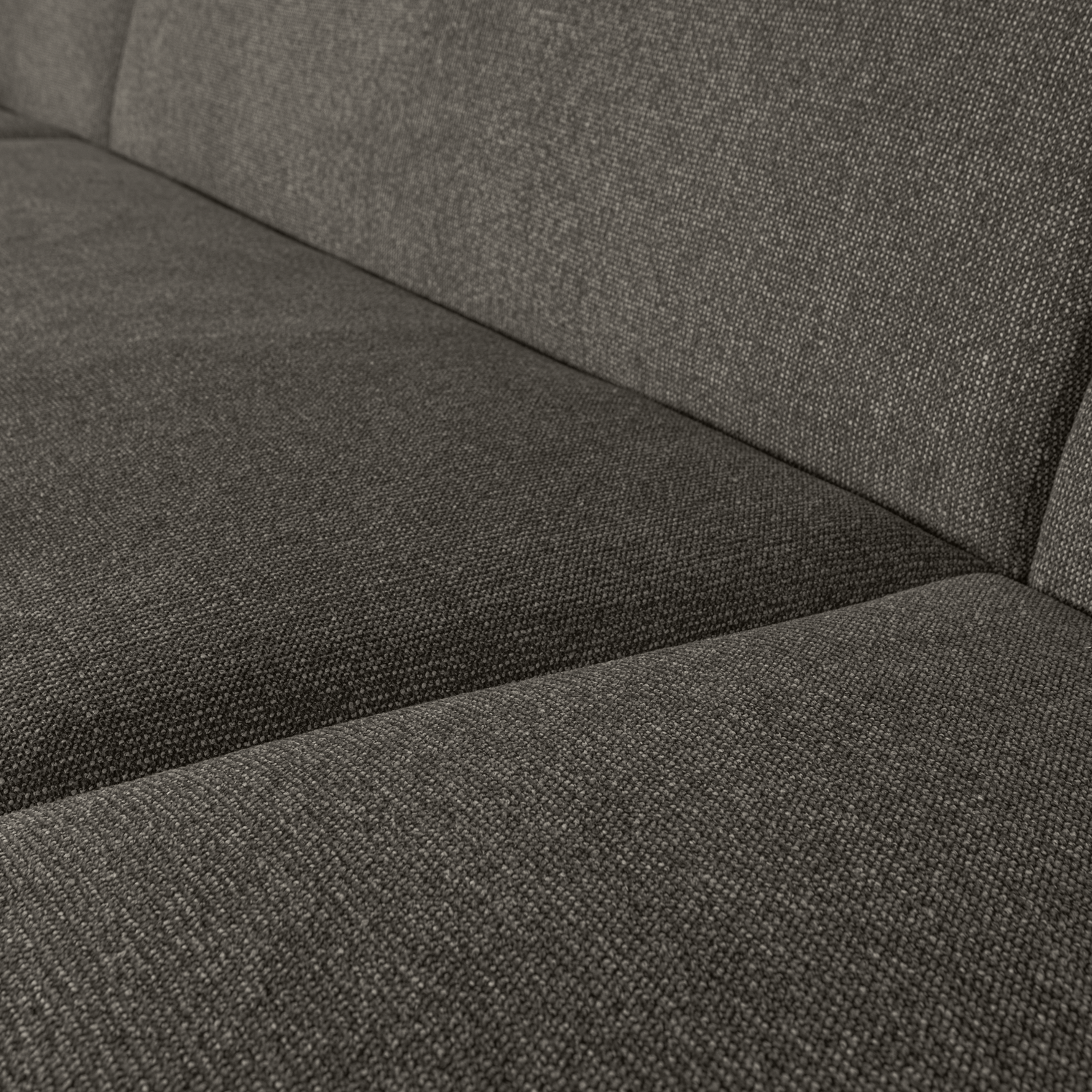 SLOPING U-SHAPE SOFA GRAU/SCHWARZ MELANGE