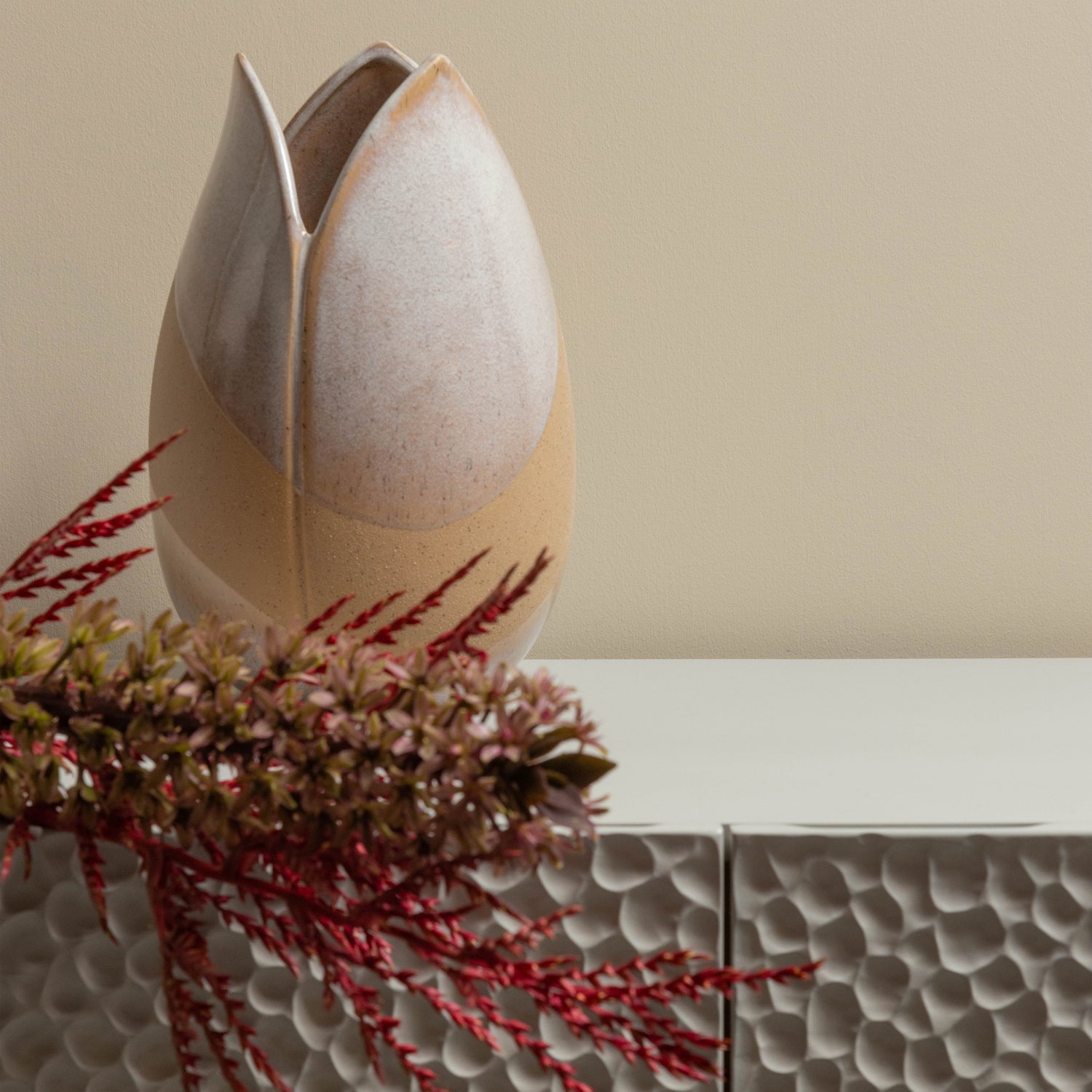TOULIPA TULPENFORM VASE KERAMIK NATUR