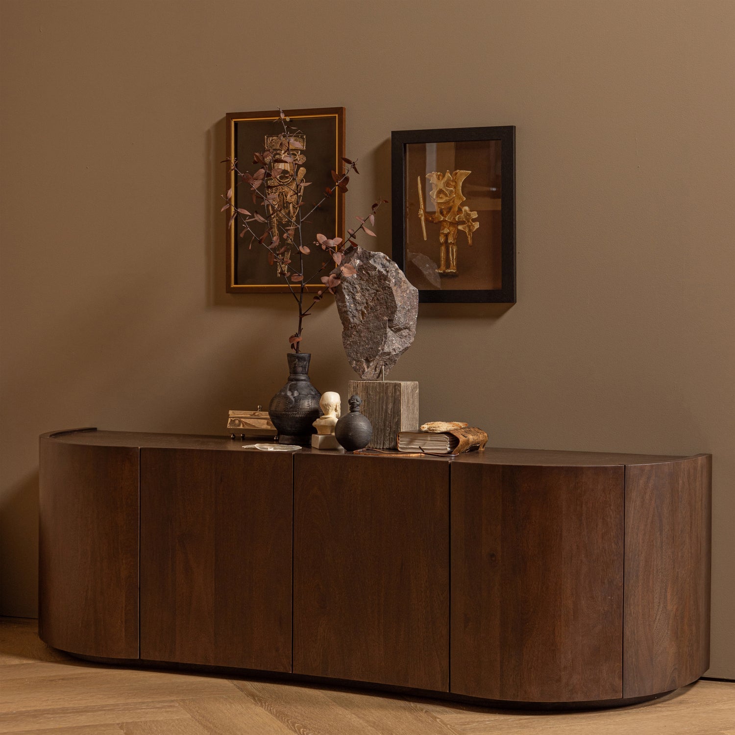 SENSE KOMMODE 4-TURIG MANGO HOLZ WALNUSS