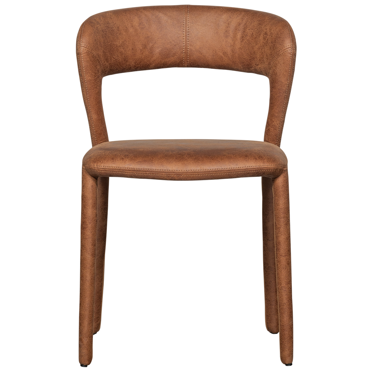 NOBLE ESSZIMMERSTUHL IN LEDEROPTIK COGNAC