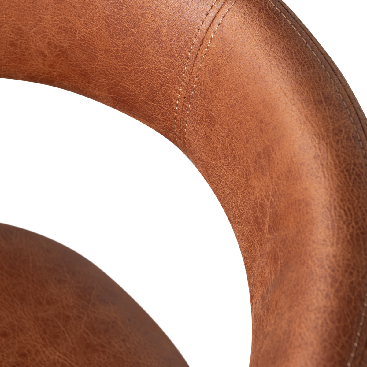 NOBLE ESSZIMMERSTUHL IN LEDEROPTIK COGNAC