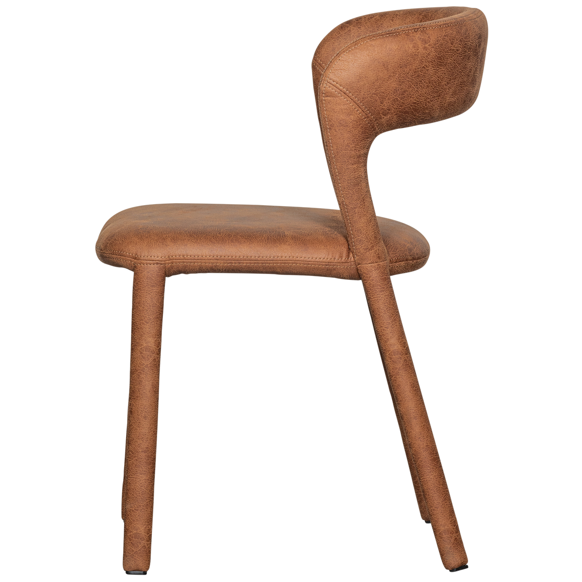 NOBLE ESSZIMMERSTUHL IN LEDEROPTIK COGNAC