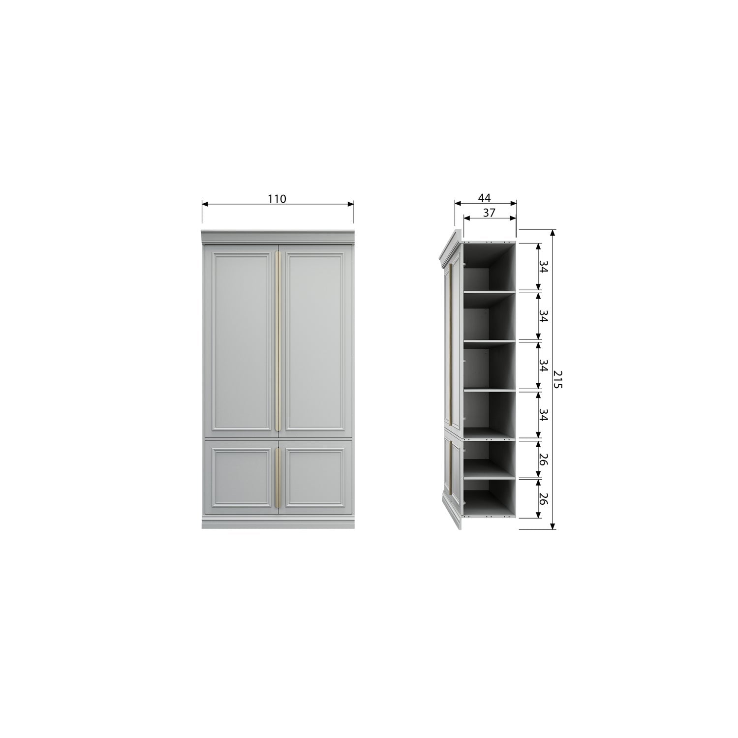 ORGANIZE SCHRANK 44CM KIEFER NEBEL [fsc]