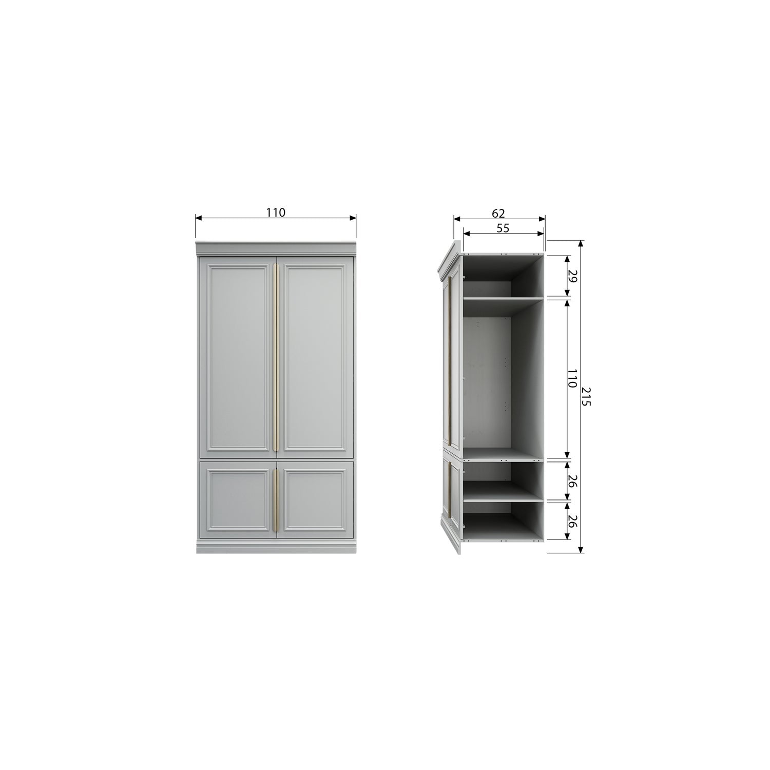 ORGANIZE SCHRANK 62CM KIEFER NEBEL [fsc]