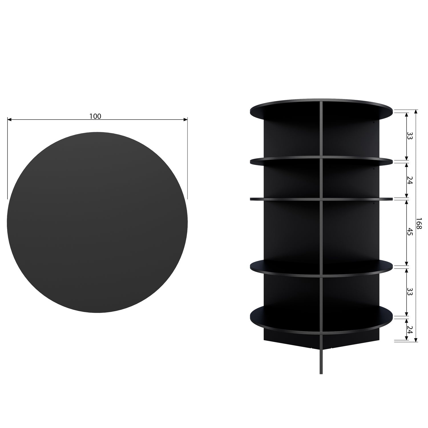 TRIAN TOWER BUCH RACK RUND HOLZ SCHWARZ [fsc]