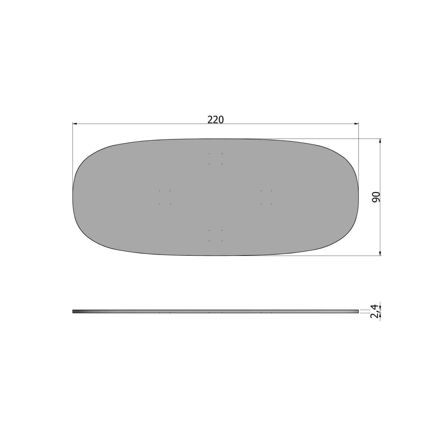 TABLO TISCHPLATTE OVAL EICHE [fsc]