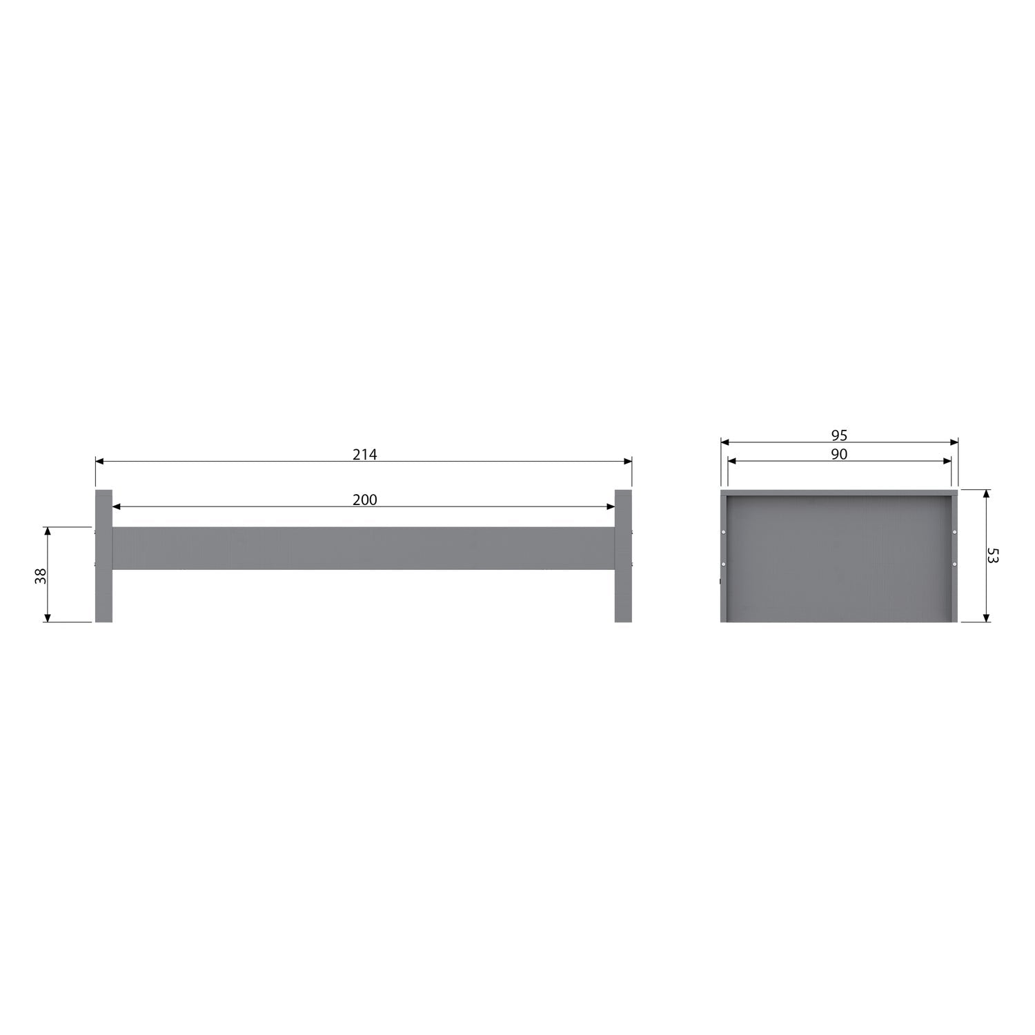 MORRIS BETT KIEFER LEEM 90x200CM (EX LATTENROST+KASTEN)[fsc]