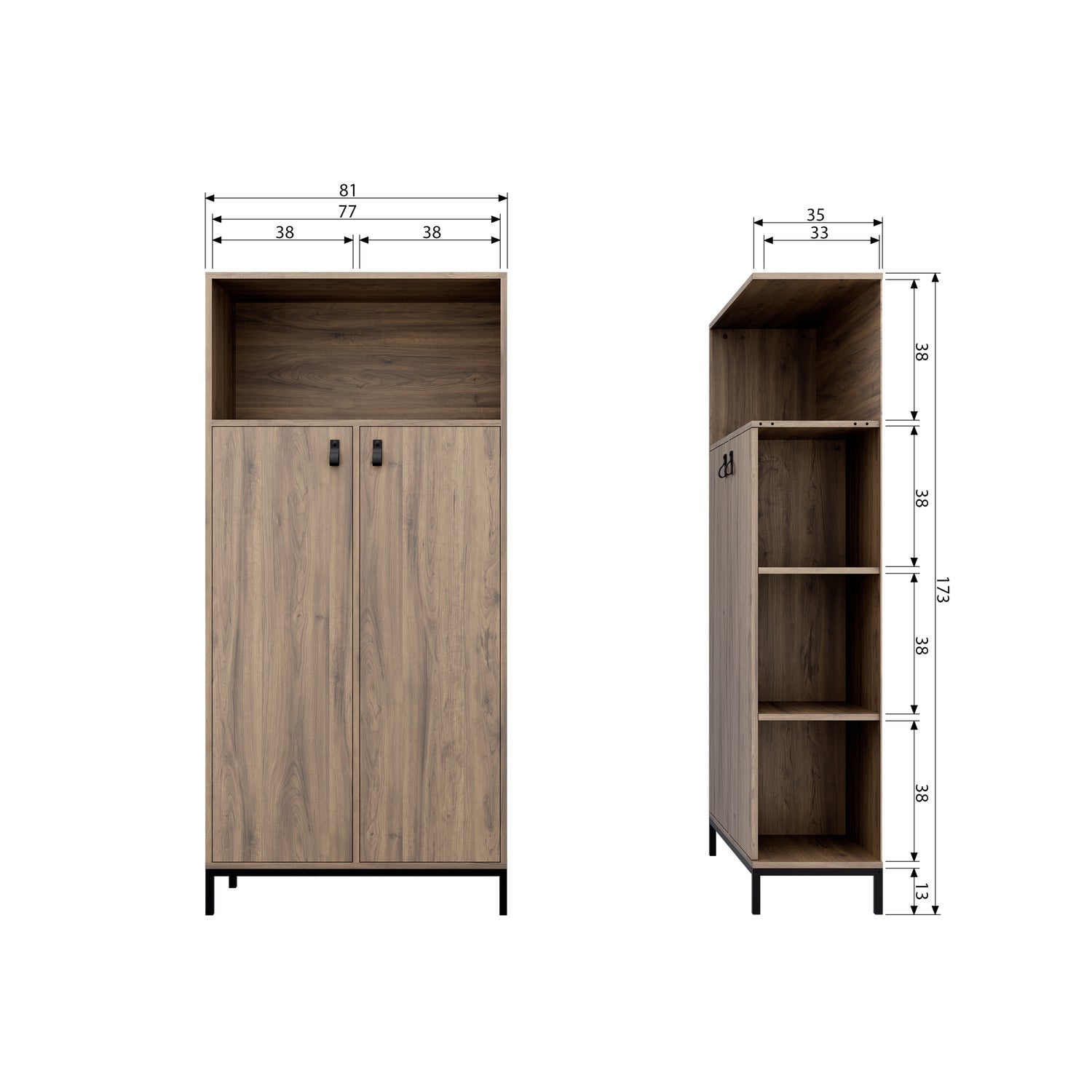 BOOKAZINE BUCHERSCHRANK NUSSE [fsc]