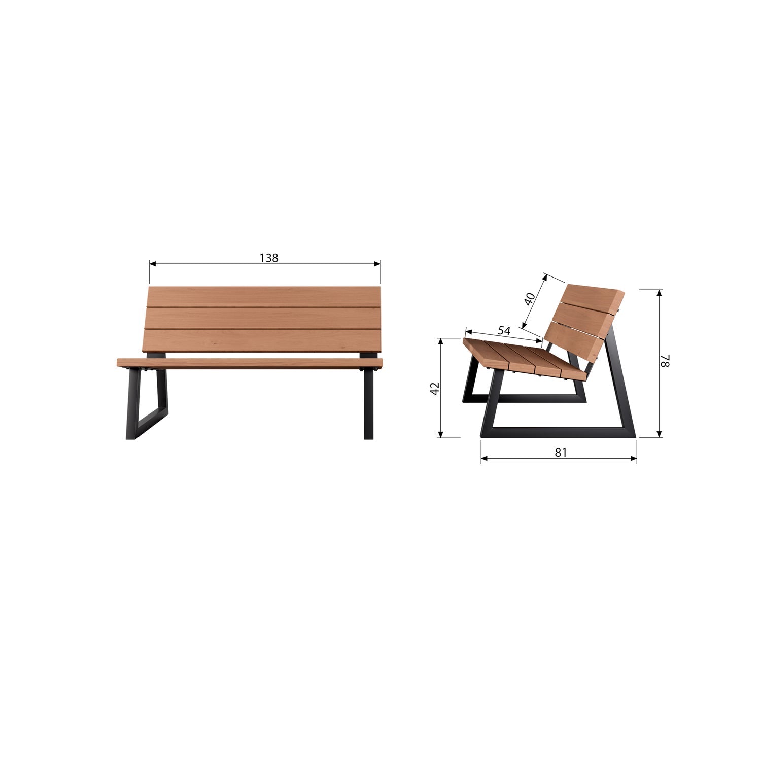 BANCO OUTDOOR GARTENBANK HOLZ/METALL NATUR [fsc]