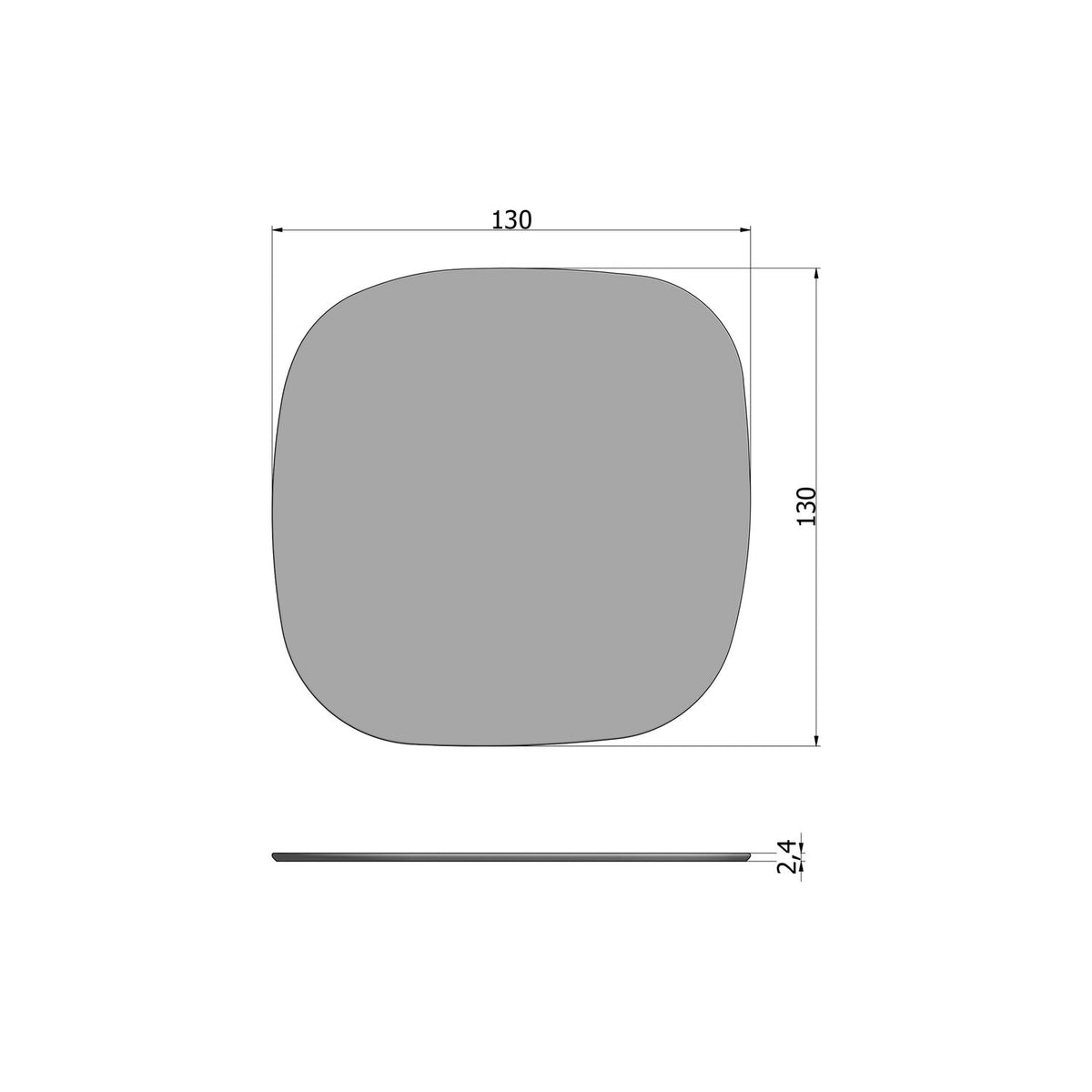 TABLO TISCH ASCHE NEBEL ORGANISCH 130X130 [fsc] SQUARE