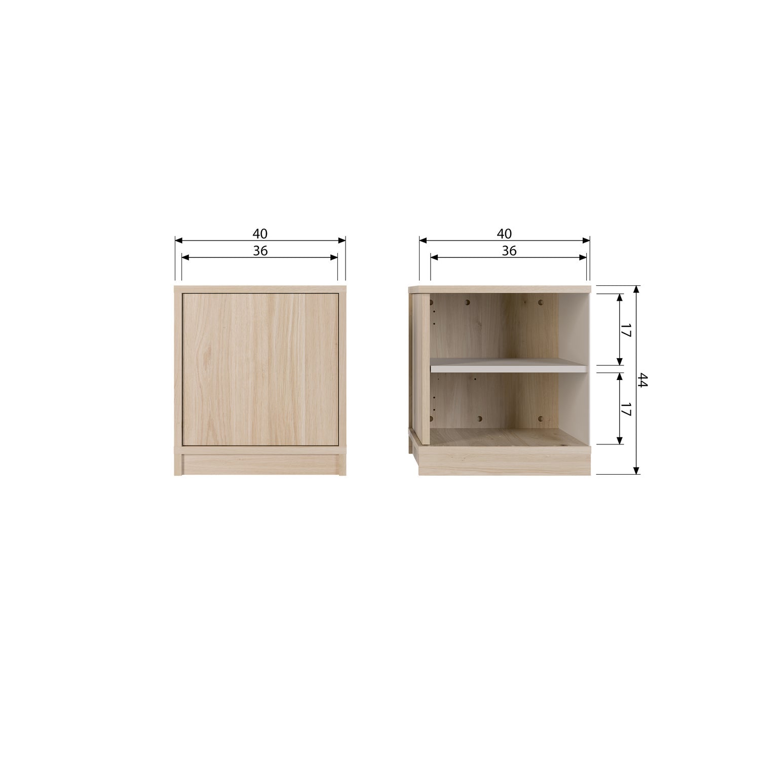 MODULAIR UNTERSCHRANK 40CM EICHE NATUREL MATT [fsc]