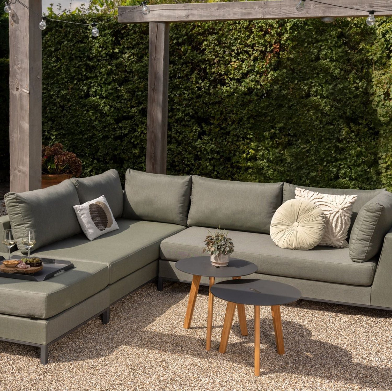 SICILIE GARTEN LOUNGESET LINKS GRÜN