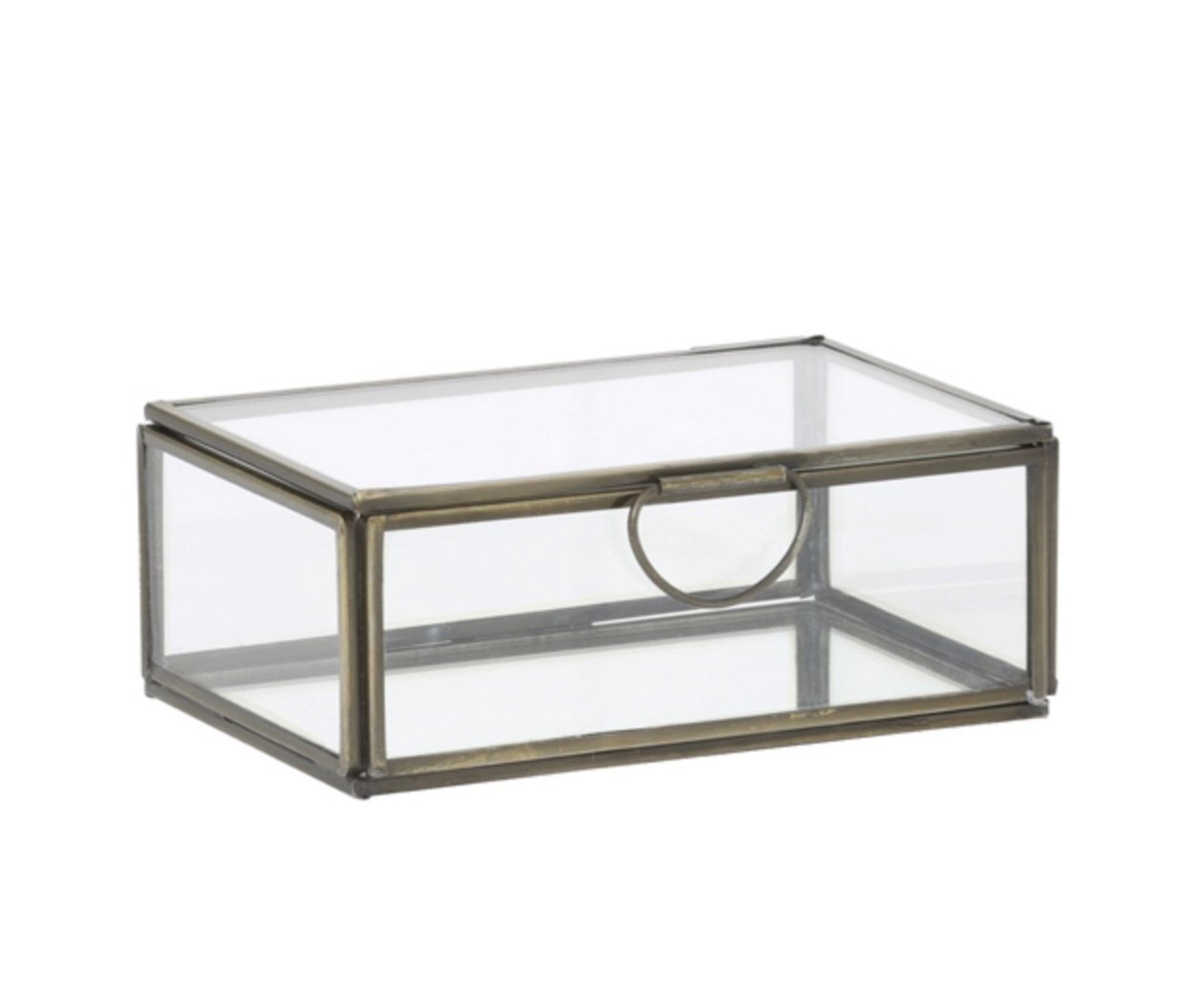 Deko Box / Schatulle ALESSINA Glas und Metall in Antik Bronze 15,5x10,5x6 cm Accessoires Light & Living 