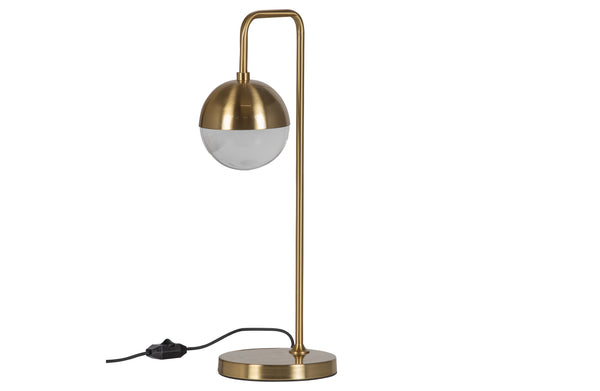 2er Set Globular Tisch Lampe Metall Antique Brass