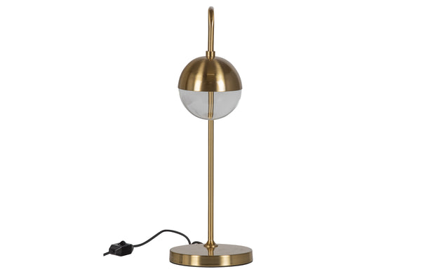 2er Set Globular Tisch Lampe Metall Antique Brass
