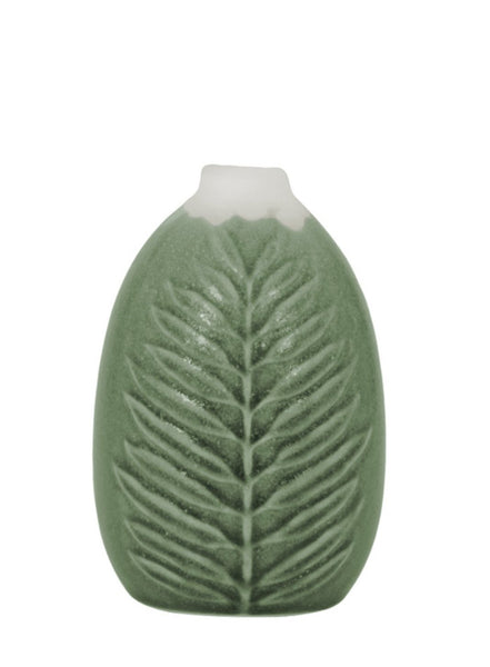 Deko Vase POLOS aus Keramik in Grün Ø12,5x17,5 cm