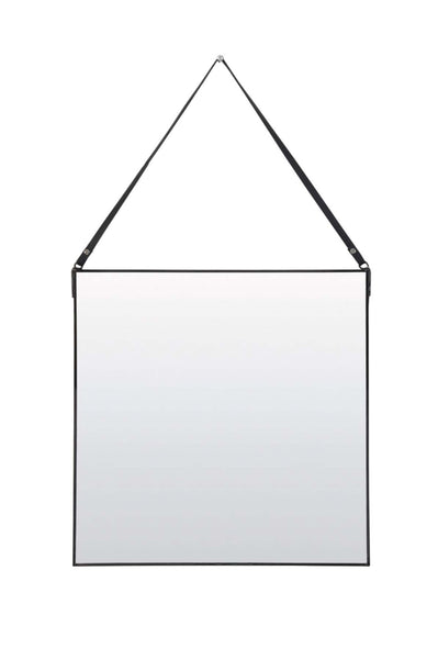 Eckiger Spiegel MOMO Zink und Schwarz 24x24x0,5 cm