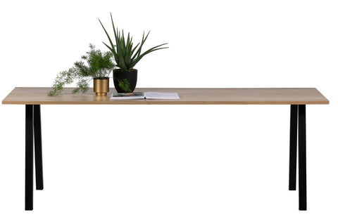 Esstisch Tisch BLACKBURN Kiefer Holz Metall Schwarz