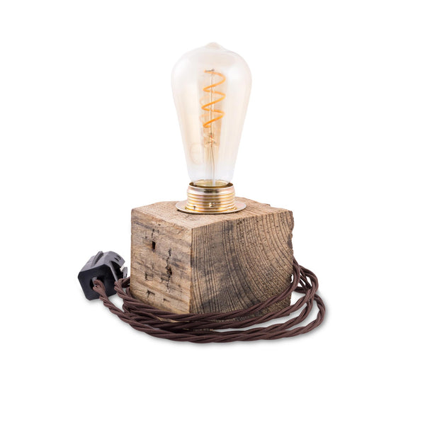 Upcycling Lampe KLOTZ aus Holz, handgemacht
