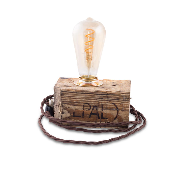 Upcycling Lampe KLOTZ aus Holz, handgemacht